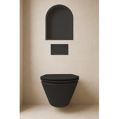 Wiesbaden Demis Inbouwnis - 30x45x10cm - rondboog - mat zwart