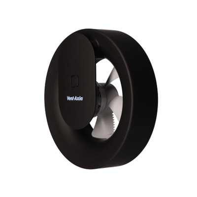 Vent-Axia Svara Ventilateur de salle de bain avec programme horaire, détection d'humidité et capteur de lumière 110 m3/h contrôlé par application Noir Mat