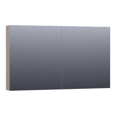Saniclass Plain Spiegelkast - 120x70x15cm - 2 links/rechtsdraaiende spiegeldeuren - MDF - mat taupe