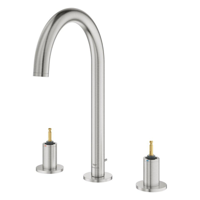 Grohe Atrio private collection L-size 3-gats wastafelkraan z/grepen supersteel