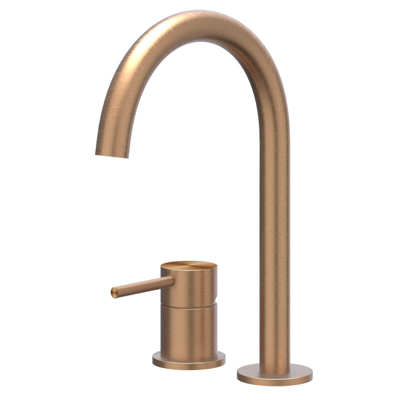 Ivy Concord wastafelkraan - opbouw - hoog - 2-gats - voorsprong 17cm - PVD - geborsteld koper