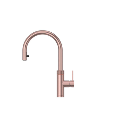 Quooker flex kokendwaterkraan - draaibare & uittrekbare uitloop - Combi incl. Cube reservoir - Warm / kokend / bruisend / gefilterd water - Rosé koper