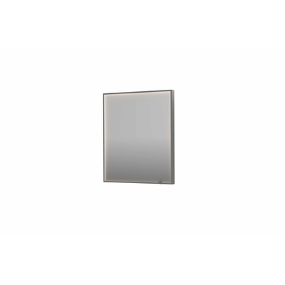 INK SP19 spiegel - 70x4x80cm rechthoek in stalen kader incl dir LED - verwarming - color changing - dimbaar en schakelaar - geborsteld RVS