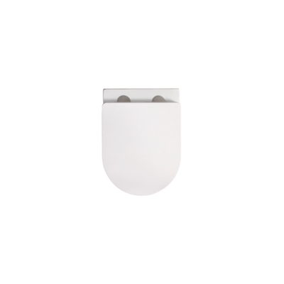 QeramiQ Dely Swirl Compact hangtoilet – spoelrandloos – 36 x 49,5 cm – met 25 mm zitting – glans wit