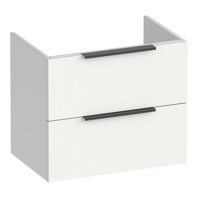 BRAUER Elevate wastafelonderkast ondiep 60 excl. opleggrepen 2 softclose lades en 1 sifon uitsparing - mat wit