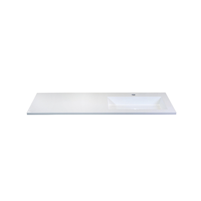 HR Badmeubelen Thin lavabo pierre de synthèse 120,5x2x45,5cm cuve DR blanc brillant 1tr robinet