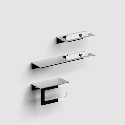 Clou Fold toiletrolhouder zonder klep met planchet chroom
