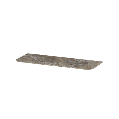 INK Concept R Plan vasque - 120x45x1.2cm - pour meuble bas arrondi - Céramique - Earth glossy