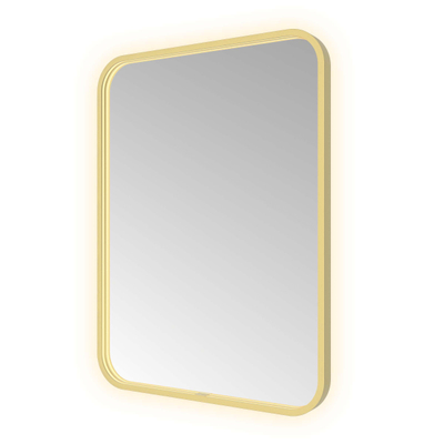 Hotbath &MORE Spiegel - 60x80cm - direct en indirect LED - spiegelverwarming - color changing - dimbaar - met afstandsbediening - PVD - geborsteld messing goud