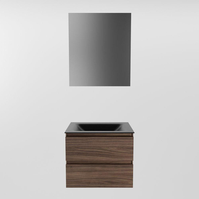 Mondiaz Aivy badmeubelset - 60x45x50cm - 0 kraangaten - 1 wasbak urban Solid surface - Midden - 2 lades - Met spiegel - Melamine Mocha