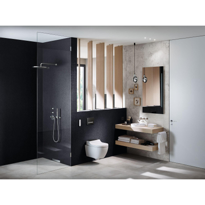 Geberit AquaClean Tuma Comfort Douchewc - spoelrandloos - wand - afdekplaatje gev. RVS - rimfree - glans wit