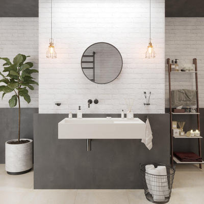 Ideavit SolidBliss Wastafel 90x45x16cm 0 kraangaten Solid surface mat wit SHOWROOMMODEL