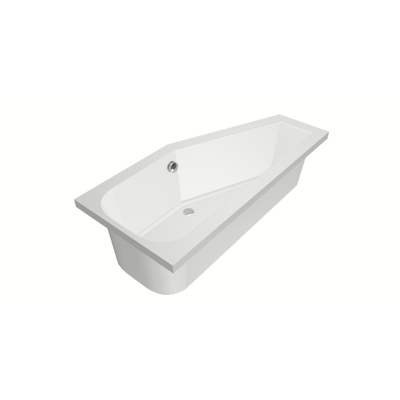 Xenz Lagoon Baignoire d'angle - 160x75x48 - bonde Centrale - Droite - Compact - acrylique - blanc mat