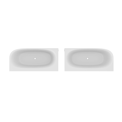 Zeza Cheb Baignoire d'angle semi autoportante - gauche - 170x80cm - incl pieds - siphon - acrylique - blanc mat