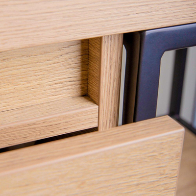 HR Badmeubelen Matrix meuble sous-lavabo 120x40x45cm avec 1 tiroir sans poignée avec profil de prise en couleur meuble chêne naturel