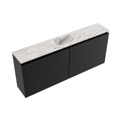 MONDIAZ TURE-DLUX Meuble WC 120 cm Urban. Lavabo EDEN Glace position centrale. Sans trou de robinet.
