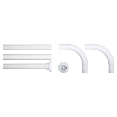 Sealskin Seallux Tringle de rideau de douche Set combinée. Ø 28 mm Aluminium Blanc pour 90x90, 90x90x90 ou 80x170 cm