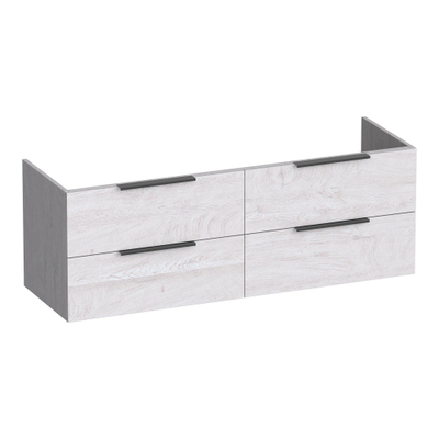 BRAUER Elevate meuble sous-lavabo 140 sans poignées rapportées 4 tiroirs à fermeture douce et 2 découpes pour siphon - Forest Seashell