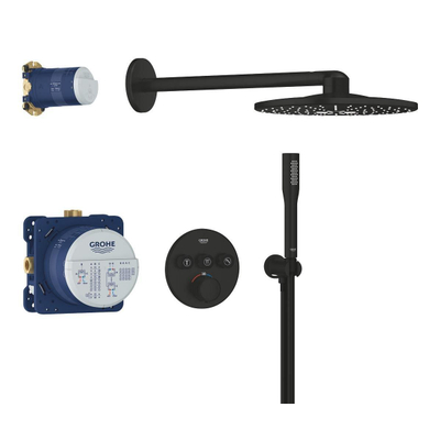 Grohe Precision Smart Control Inbouwdouchesysteem - ronde hoofddouche - 150cm doucheslang - staafhandhouche - matte black (mat zwart)