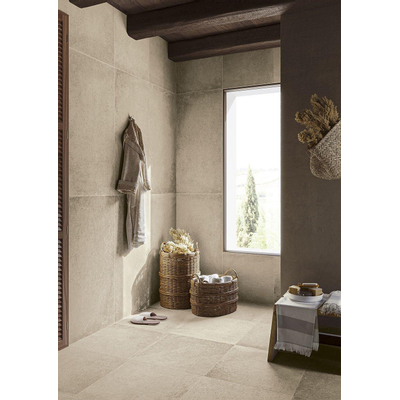 Serenissima Materica Carrelage sol et mur 30x60cm 10mm rectifié R10 porcellanato Écru