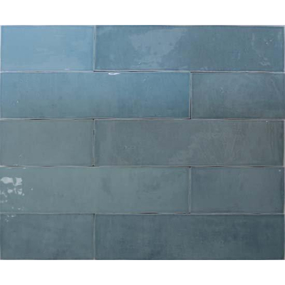 Douglas Jones Atelier Carrelage mural 6x25cm 10mm pâte blanche Turquoise