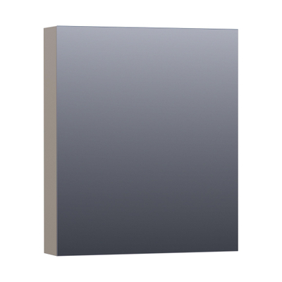 BRAUER Impress Deluxe spiegelkast - 60x70x15cm - interne en externe verlichting - 1 linksdraaiende dubbelzijdige spiegeldeur mat taupe