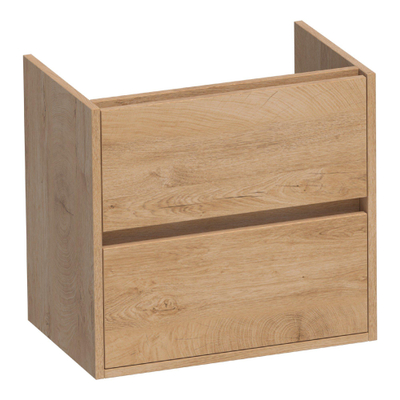 BRAUER Adore meuble sous-lavabo peu profond - 60x39x55cm - 2 tiroirs avec softclose - sans poignées - 1 découpe pour siphon - Forest Tan