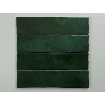 ÉCHANTILLON Terravito Mellina Carreau mural en céramique - 6x24,6cm - 8mm - Vert foncé