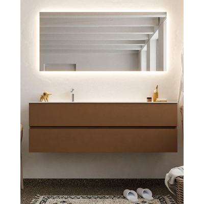 Mondiaz VICA ensemble de meuble de salle de bain - 150cm - meuble sous-vasque reposant - 2 tiroirs - lavabo moon gauche - 1 trou de robinet - version XL 60cm de haut