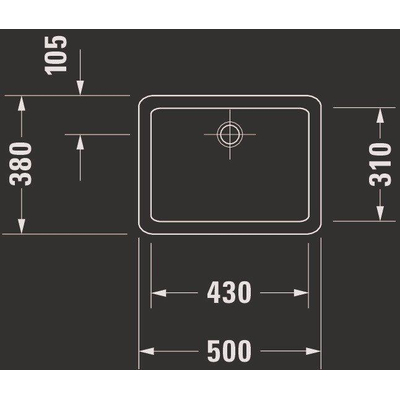 Duravit Vero Opbouwwastafel - geslepen - zonder kraangat - zonder overloop - 50x38cm - met wondergliss - inclusief bevestiging - glans wit