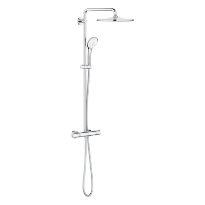 GROHE Euphoria Ensemble de douche pluie à poser - douche principale 31cm - douchette ronde - thermostatique - chrome