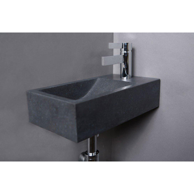Forzalaqua Venetia Lavabo de toilettes 40x22x10cm vasque à gauche 0 trou de robinet Pierre naturelle Granit adouci