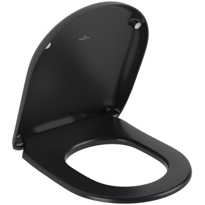 Villeroy & Boch Antao Closetzitting - met automatische sluitfunctie (SoftClosing) - met afneembare zitting (QuickRelease) - softclose - Pure Black (mat zwart)