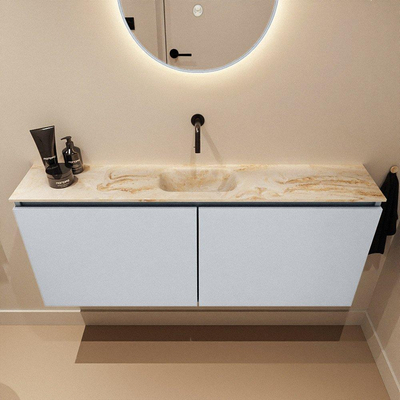 MONDIAZ TURE-DLUX Meuble WC 120cm Clay. EDEN lavabo Frappe position milieu. Sans trou de robinet.