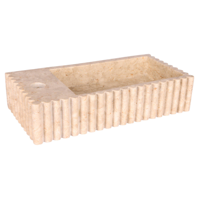 Differnz Ribba fontein - 40x20x9cm - kraangat rechts - marmer - beige