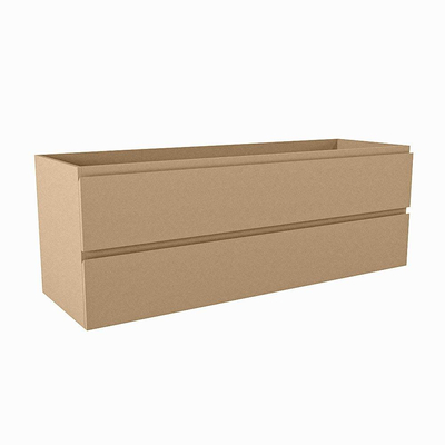 Mondiaz HAY meuble sous-lavabo - 140x45x50cm - 2 tiroirs - découpe à droite - softclose - Oro