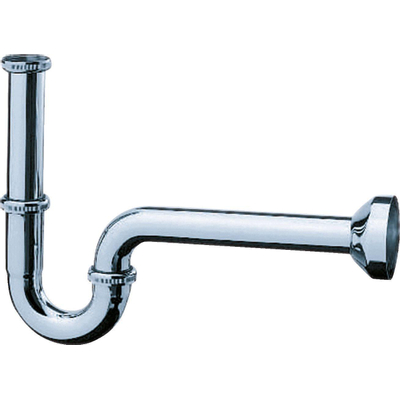 Hansgrohe Sifon 1.1/4inch - met rozet - inclusief muurbuis - messing chroom