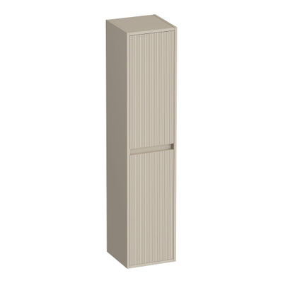 BRAUER Adore Wavy armoire haute - 160x35x35cm - 2 portes - ouvrant à gauche ou à droite - sans poignée - beige mat