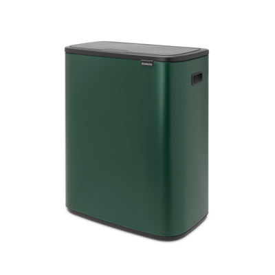 Brabantia Bo Touch Bin Poubelle - 60 litres - seau intérieur en plastique - pine green