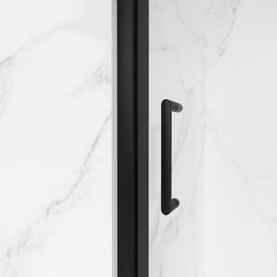 Fortifura Galeria Porte de douche - 70x200 - Profil - verre de sécurité - anti-calcaire - noir mat