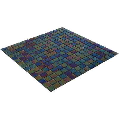 La Mosaic Factory Amsterdam carreau mosaïque - 32,2x32,2cm - carrelage mural et de sol - Carré - Verre Noir brillant