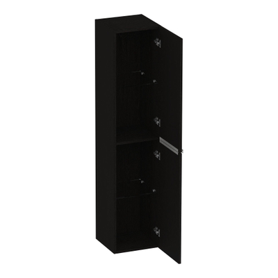BRAUER Elevate armoire haute 160 sans poignées de pose avec 2 portes à ouverture gauche ou droite en Bois Noir