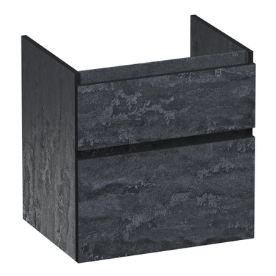 BRAUER Delight Edge meuble sous lavabo 60 2 tiroirs softclose - sans poignée - 1 découpe pour le siphon - Damas