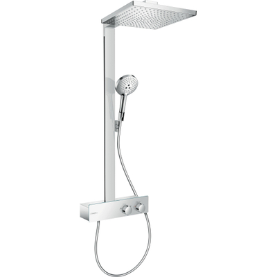 Hansgrohe Raindance E Square E300 1jet showerpipe:m. ShowerTablet 350 opbouw douchekraan thermostaat m. Raindance E300 1 jet hoofddouche chroom