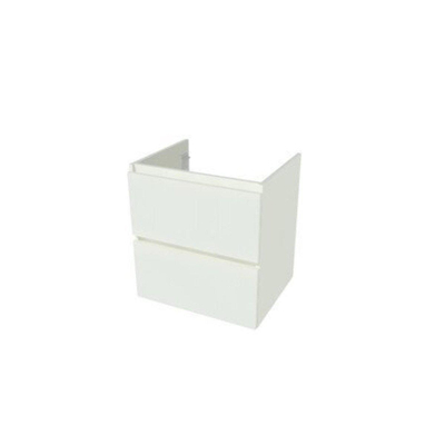 Nemo Go Ensemble de meuble - 60x65x45.5cm - 2 tiroirs - sans poignée - 1 vasque Blanc brillant - 1 trous de robinet - avec miroir - MDF standard white