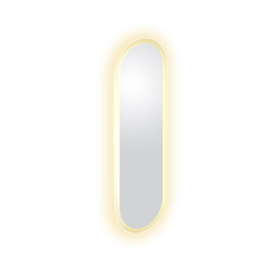 Clou look at avec miroir 90x28cm éclairage led ovale bord satiné
