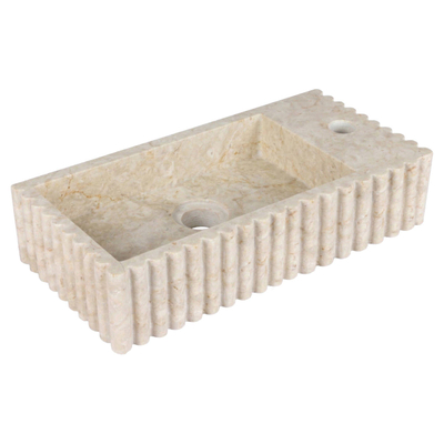 Differnz Ribba fontein - 40x20x9cm - kraangat rechts - marmer - beige