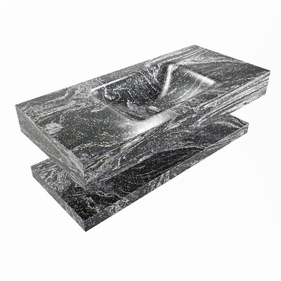 Mondiaz ALAN-DLUX Ensemble de meuble - 100cm - meuble Lava mat - 0 tiroirs - Lavabo Cloud Lava suspendu - vasque Centre - 1 trou de robinet