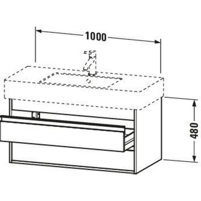 Duravit Ketho Meuble sous-lavabo avec 2 tiroirs 100x45.5x41cm pour Vero 032910 basalte