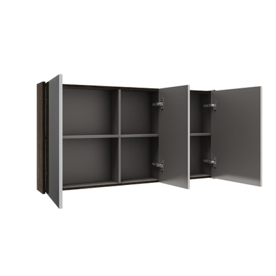 Saniclass Holz Frame Armoire miroir - 120x63x16cm - incluant panneaux latéraux - Chêne charcoal